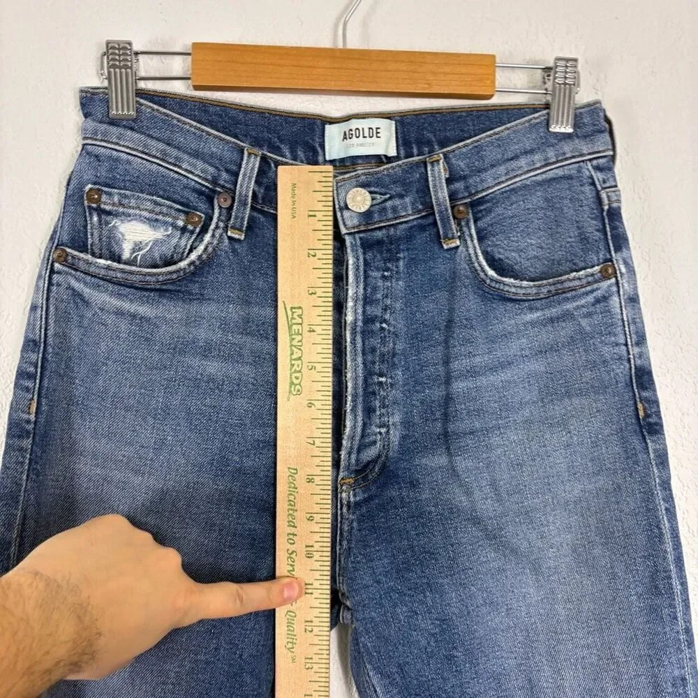 Agolde High Waisted Skinny Ankle Jeans Hidden‎ Button Fly Size 27